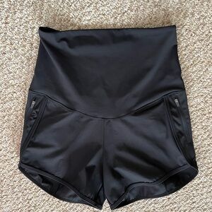 Black Maternity Workout Shorts